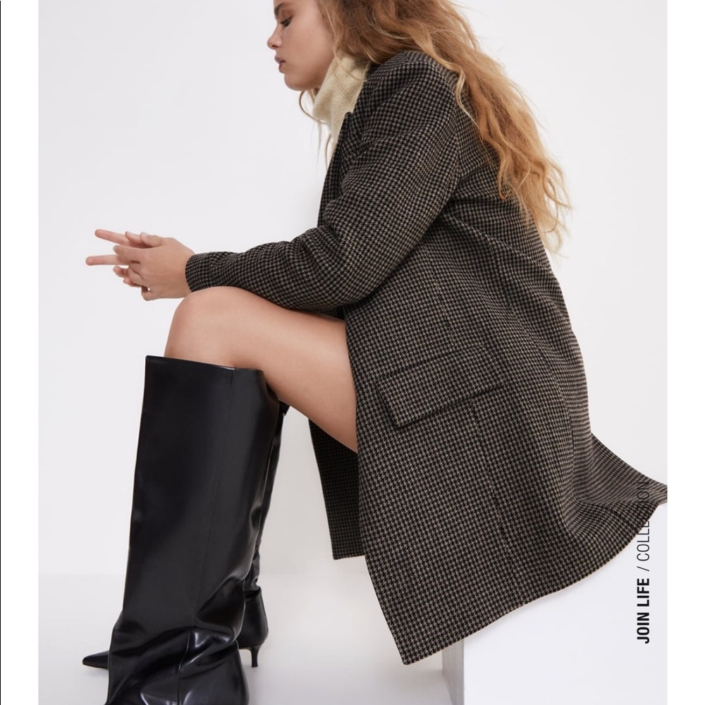 Zara Houndstooth Blazer